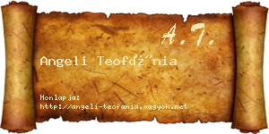Angeli Teofánia névjegykártya